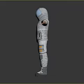 Modern Astronaut In Detailed White Spacesuit With Arms Outstretched For Cosmic Exploration