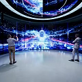 Tech Exhibition Hall With Interactive Digital Displays Modern Floor Projection 3d model