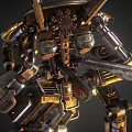Robot Double Knife Sci-Fi Robot Future Robot War Machine Steampunk Cyberpunk 3d model