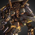 Robot Double Knife Sci-Fi Robot Future Robot War Machine Steampunk Cyberpunk 3d model