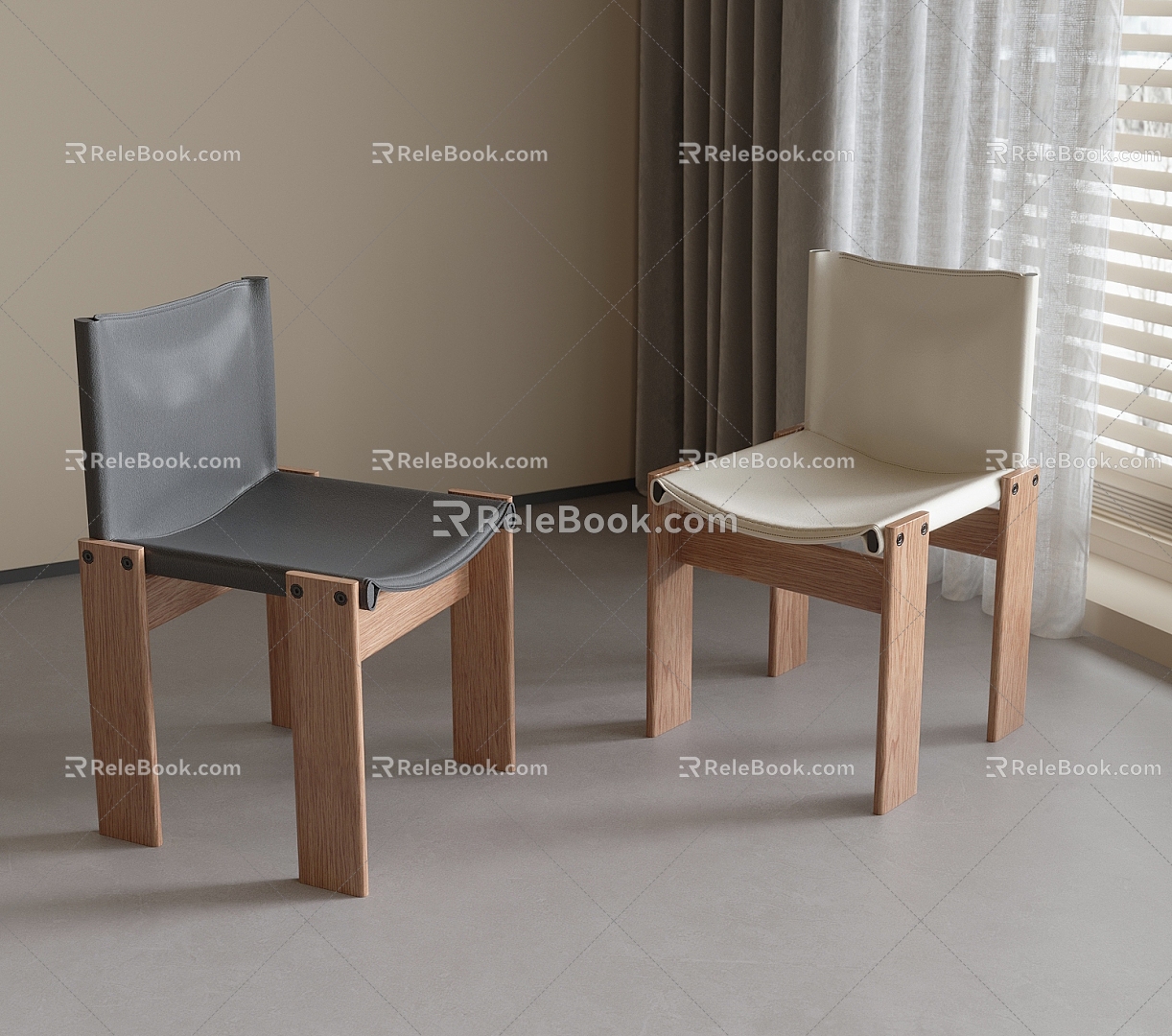 Dining Chair Single Chair Leisure Chair 3d model