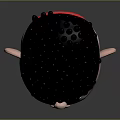 Cute Cartoon Child Figure With Black Curly Hair And Red Shirt