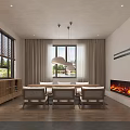 Modern Minimalist Lobby Interior With Circular Wooden Decor Fireplace White Chairs And Stone Sculpture
