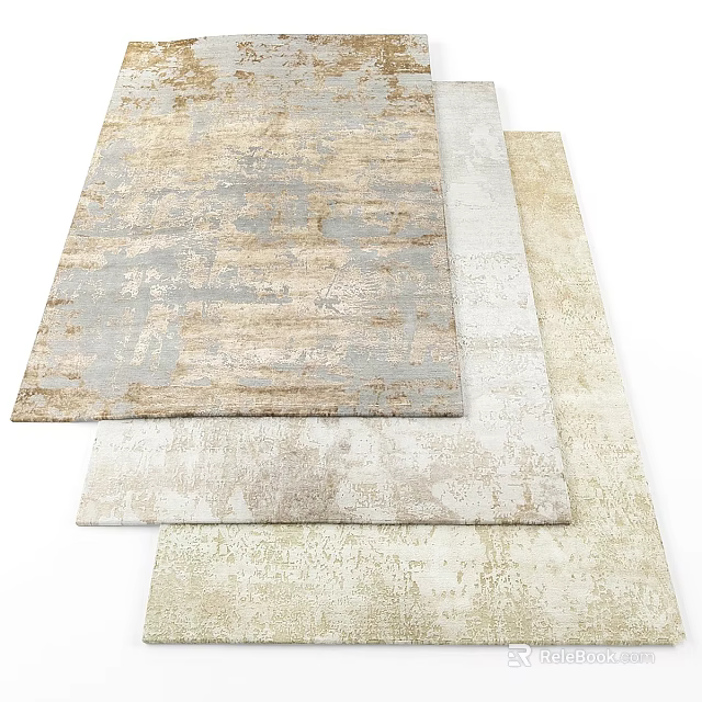 Square Rugs With Neutral Tones And Textured Design For Modern Living Room 3d model 