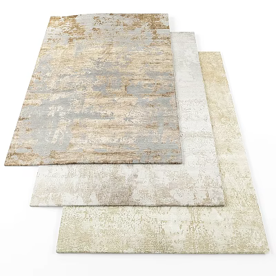 Square Rugs With Neutral Tones And Textured Design For Modern Living Room 3d model