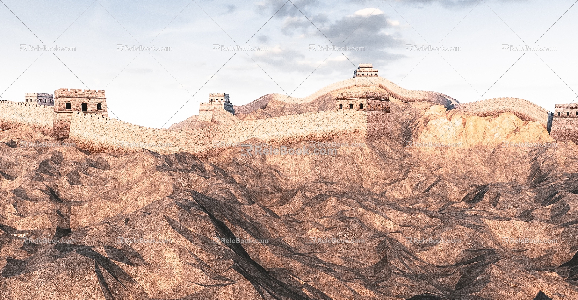 Chinese Great Wall Outdoor Great Wall Mountain Architecture 3d model