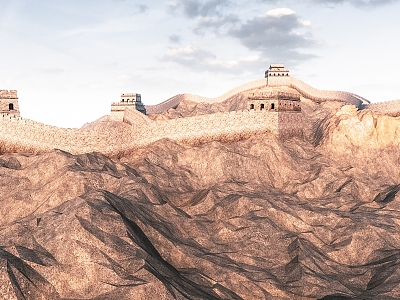 Chinese Great Wall Outdoor Great Wall Mountain Architecture 3d model