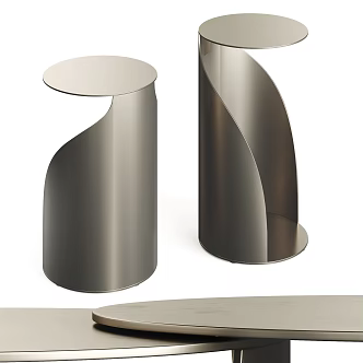 Modern round several stainless steel round several 3d model