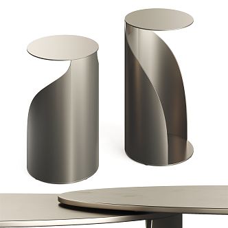 Modern round several stainless steel round several 3d model