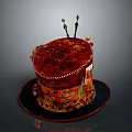 Handcrafted Traditional Red Decorative Hat With Embroidered Patterns And Ornaments
