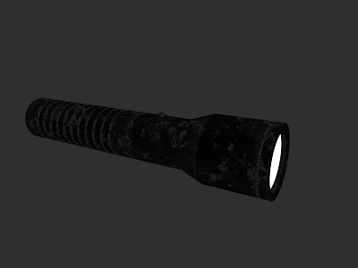 Black Textured Handheld Flashlight As Portable Entertainment Appliance With Bright LED Light 3d model