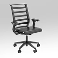 Black Office Chair with Ergonomic Design Adjustable Armrests and Wheeled Base for Home Office Use