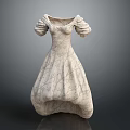 Intricately Carved Dress Sculpture With Elegant Floral Patterns And Artistic Design Details