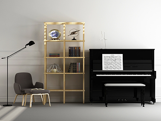 Modern piano lounge 3d model