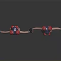 Female 3D Character Model With Pink Bodysuit Bun Hairstyle And High Heels Front Back Views