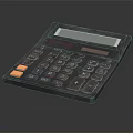 Black Desktop Electronic Calculator With Digital Display And Tactile Keypad Buttons 3d model