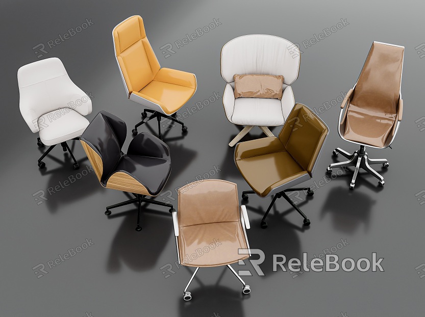 Solid Wood Leather Office Chair Boss Chair Swivel Chair Computer Chair High-end Office Chair Computer Combination model