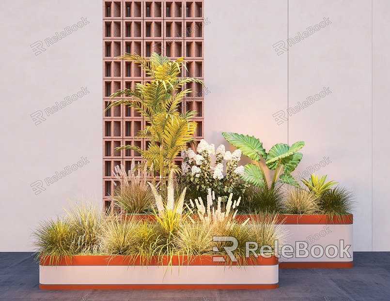 Plant Flower Box Green Plant Combination Landscape Plants Flowers and Plants model