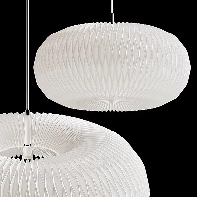 Modern Pleated White Chandelier Design With Elegant Style For Interior Decor 3d model