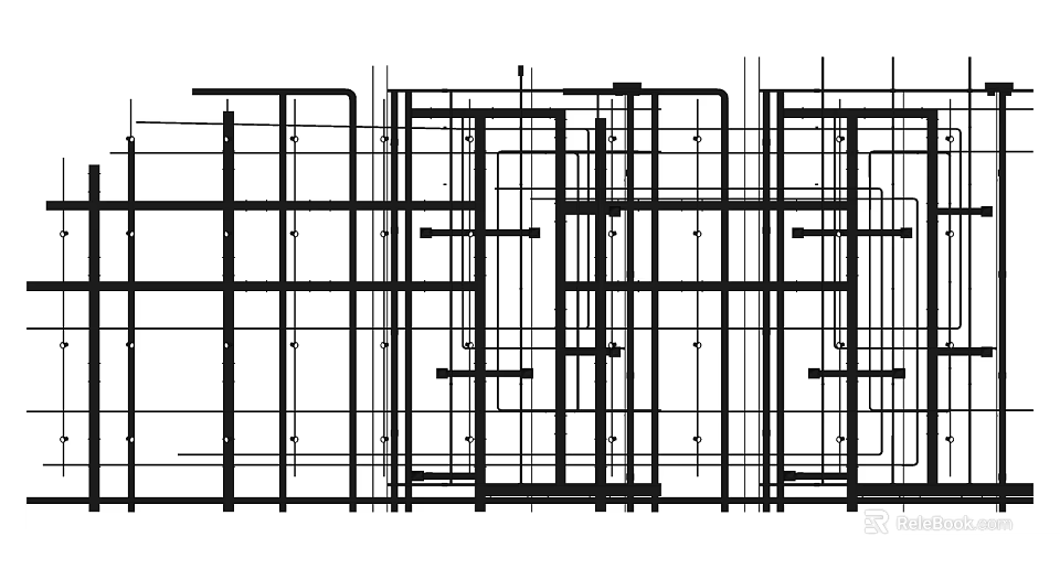 Detailed Pipes Structure Layout Design For Industrial Construction Engineering Blueprint 3d model 