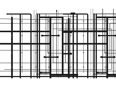 Detailed Pipes Structure Layout Design For Industrial Construction Engineering Blueprint 3d model