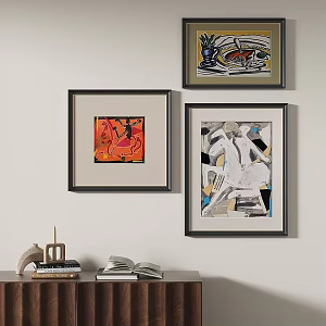 French abstract retro decorative painting 3d model