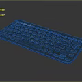 Blue Wireless Keyboard With Modern Sleek Design And Comfortable Key Press Experience 3d model