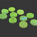 Colorful Round Cookies with Various Textured Surfaces and Assorted Colors on Dark Background