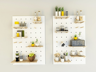 Nordic Wall Shelf Partition 3d model