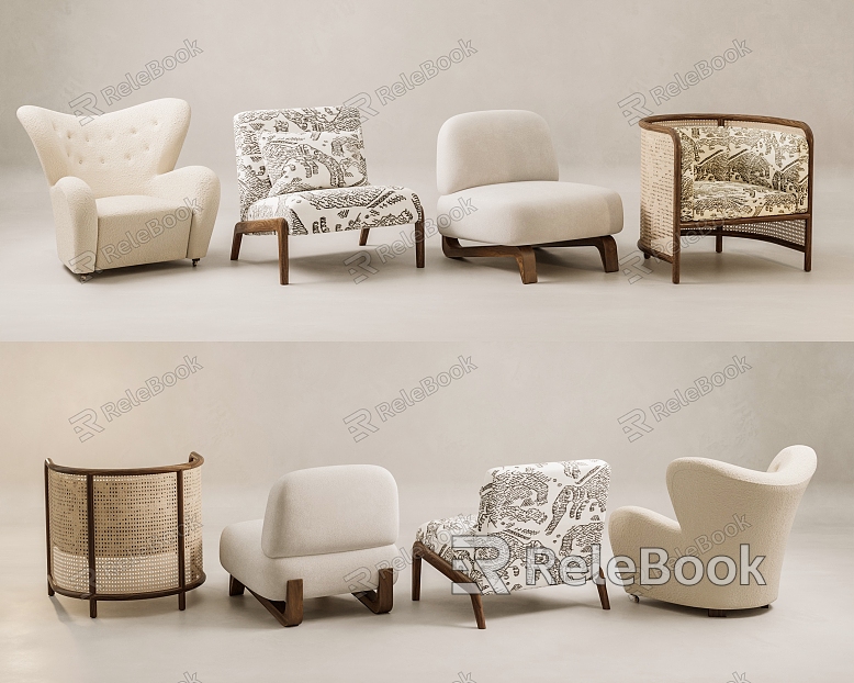 Modern Single Sofa Casual Fabric Single Chair model