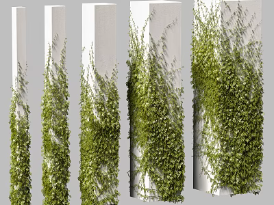 Modern Green Plant Wall Vine Climbing Vine Pillar Plant Green Plant Wall 3d model