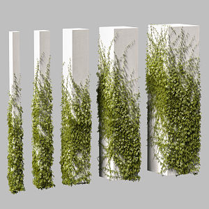 Modern Green Plant Wall Vine Climbing Vine Pillar Plant Green Plant Wall 3d model