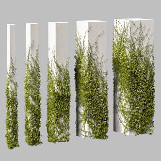 Modern Green Plant Wall Vine Climbing Vine Pillar Plant Green Plant Wall 3d model