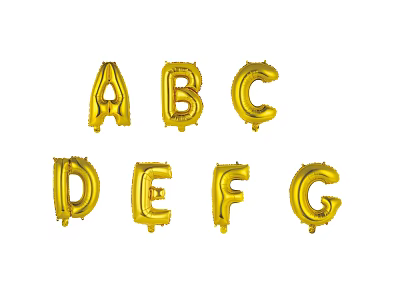 Golden Alphabet Balloons A to G for Party Decoration Supplies 3d model