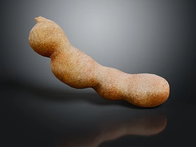 Fresh Ripe Tamarind Fruit with Natural Brown Texture on Dark Surface 3d model