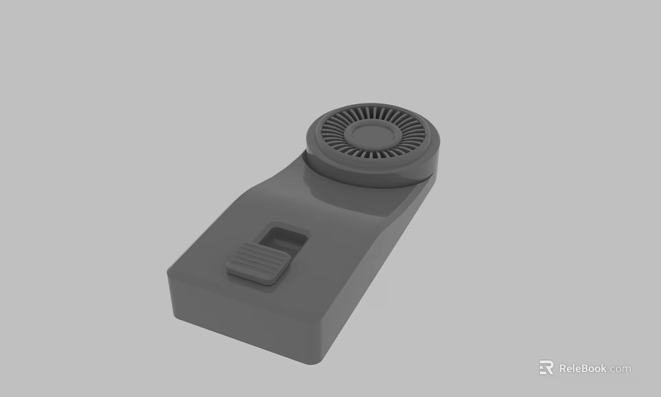 Gray Functional Device With Circular Dial And Rectangular Button Design 3d model 