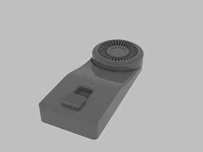 Gray Functional Device With Circular Dial And Rectangular Button Design 3d model