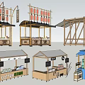 Garden Kiosk Designs Featuring Wooden Frames Various Canopies And Display Counters