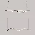 Modern Geometric Curved Pendant Lights With Black White Finish And Contemporary Design