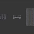 Industrial Mechanical Components 3D Models With Spiked Sphere Frame And Rectangular Box