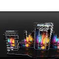 Vibrant Stage Setup With Colorful Lights And Large Screens For Event Performance