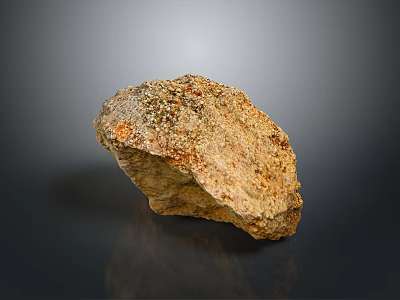 Natural Stone And Wood Decorative Piece With Textured Surface And Rustic Charm 3d model