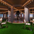 Elegant Modern Restaurant Interior With Leather Seats Wooden Tables And Wine Racks