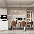 Modern dining table and chair combination 3d model