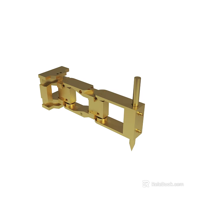 Golden Metal Mechanical Component With Precision Engineered Structure And Detailed Parts 3d model 
