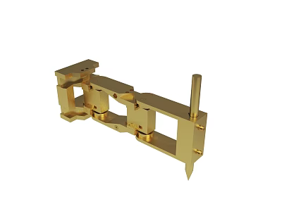 Golden Metal Mechanical Component With Precision Engineered Structure And Detailed Parts 3d model