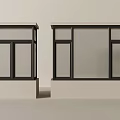 modern windows bay windows casement windows floor-to-ceiling windows balcony windows 3d model
