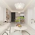 Modern Minimalist Living And Dining Room Interior With Beige Sofa Coffee Table And Wine Cabinet