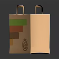 Brown Paper Shopping Bag With Handles Colorful Stripes And Burger King Logo