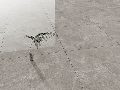 Modern Tile Grey Seamless Marble Tile Living Room Floor Tile Green Plant Decoration Ornaments 3d model